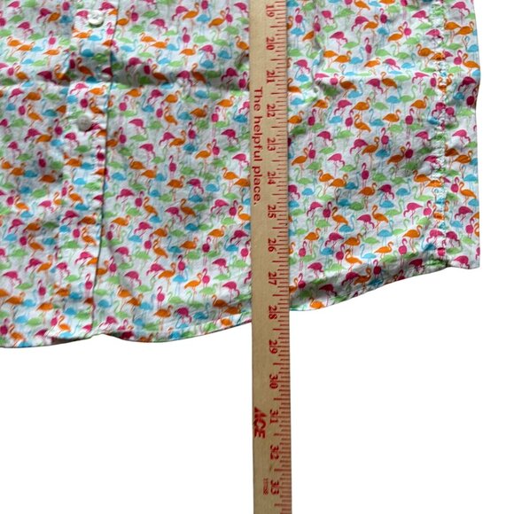 Club Room Short Sleeve Button-Up Flamingo Print Men's Shirt - Picture 5 of 7